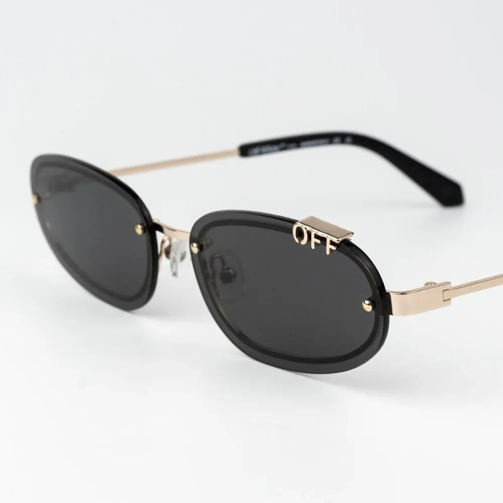 SALE!! Off-White MIAMI Men Sunglasses Gold Grey OERI13M MIAMI 7607 NEW AUTHENTIC